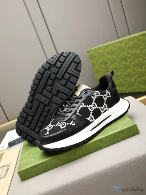Gucci Black and White Monogram Pattern Designer Fashion Sneakers Shoes