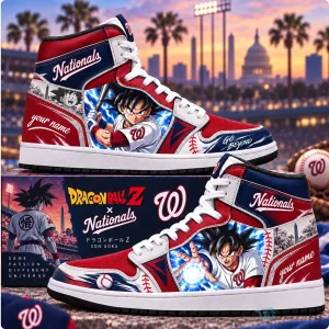 Washington Nationals MLB Baseball Son Goku Dragon Ball Z Personalized High Top Shoes