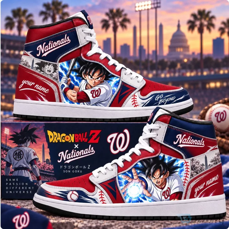 Washington Nationals MLB Baseball Son Goku Dragon Ball Z Personalized High Top Shoes