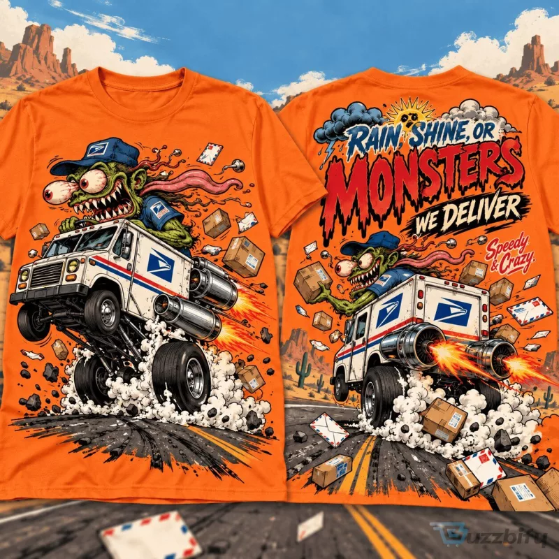 Postal Worker Monster Truck Mail Delivery Driver Funny T-Shirt