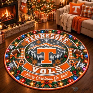 Tennessee Volunteers Christmas Holiday Round Rug