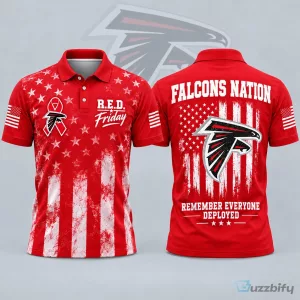 Atlanta Falcons R.E.D. Friday Remember Everyone Deployed Patriotic Polo Shirt