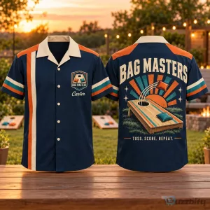 Bag Masters Cornhole Game Retro Style Personalized Hawaiian Shirt