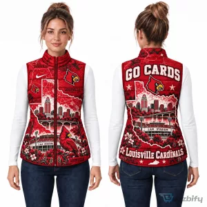 Louisville Cardinals Christmas Puffer Vest