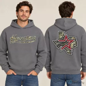 Houston Texas Star Map Graphic Print Crewneck Cotton T-Shirt