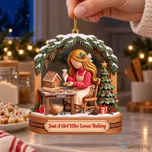 Personalized Christmas Baking Girl Ornament - Just A Girl Who Loves Baking