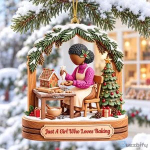 Personalized Christmas Baking Girl Ornament - Just A Girl Who Loves Baking