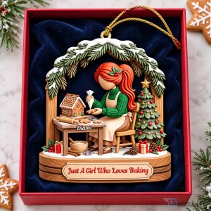Personalized Christmas Baking Girl Ornament - Just A Girl Who Loves Baking