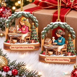 Personalized Christmas Baking Girl Ornament - Just A Girl Who Loves Baking