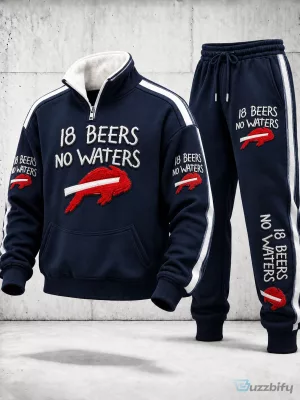 Buffalo Bills 18 Beers No Waters Football Fan Quarter-Zip Hoodie