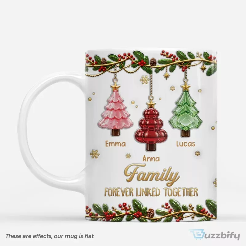 Personalized Family Forever Linked Together Christmas Tree Ornament Mug
