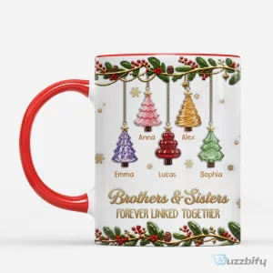 Personalized Family Forever Linked Together Christmas Tree Ornament Mug