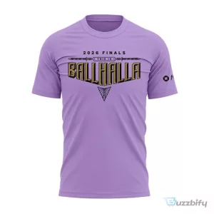 WNBA Basketball T-Shirt featuring Golden State Valkyries 2026 Finals Ballhalla Design