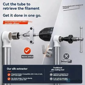 Drill Powered Broken Pipe Thread Extractor Tool for Plumbing Repair and Maintenance