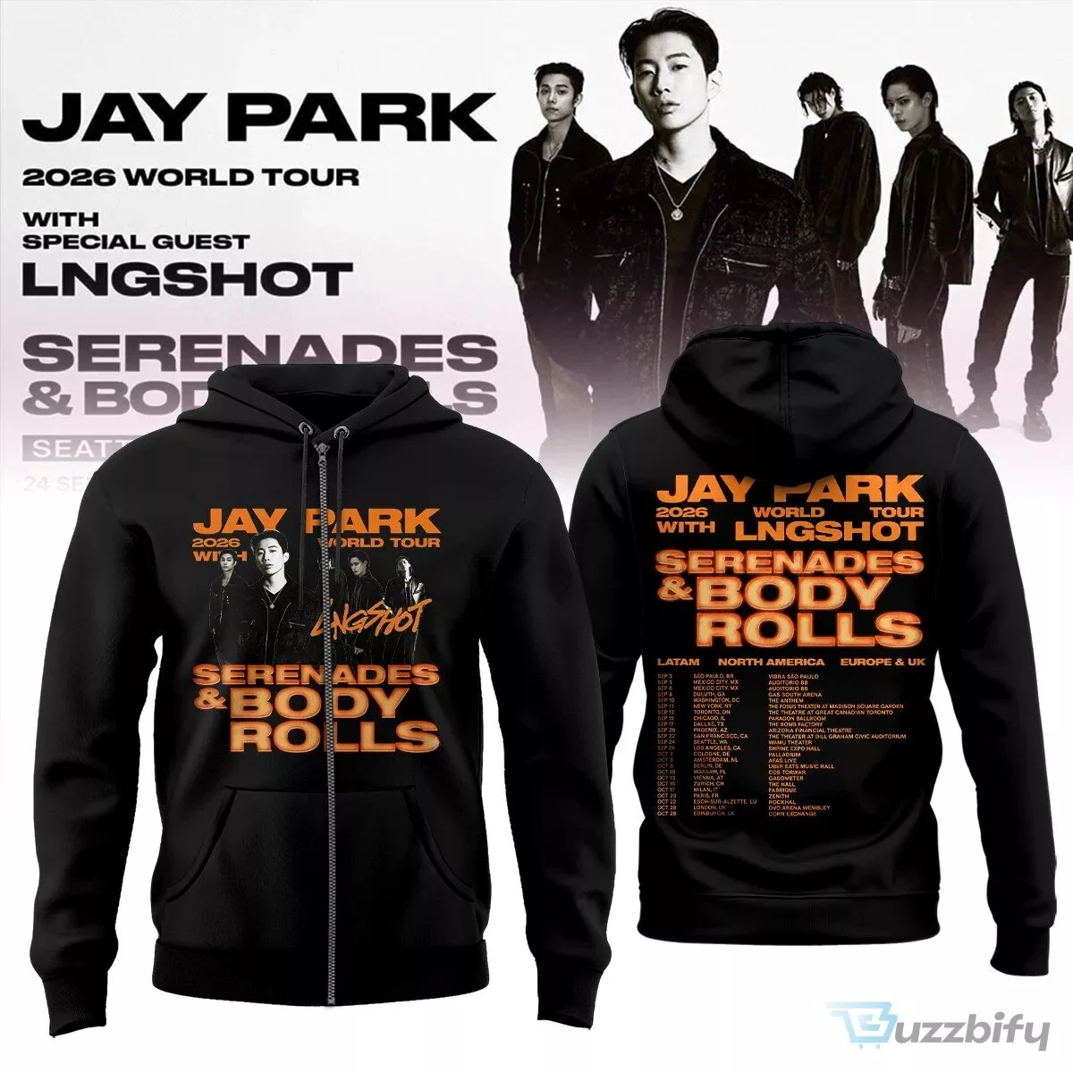 Jay Park 2026 World Tour Serenade and Body Rolls Concert Hoodie