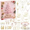 Christmas Advent Calendar 24 Piece Gold Tone Jewelry Set