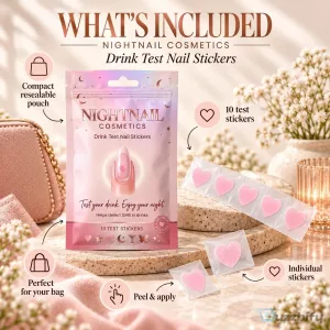 Night Nail Cosmetics Drink Test Nail Stickers for Date Rape Drug Detection