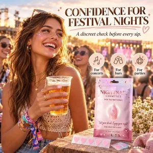 Night Nail Cosmetics Drink Test Nail Stickers for Date Rape Drug Detection