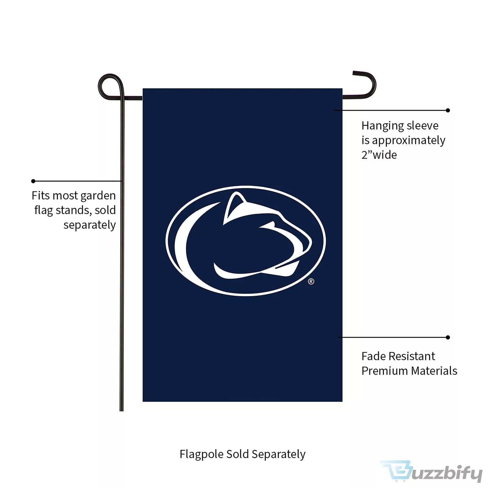 Penn State Nittany Lions College Football Team Garden Flag