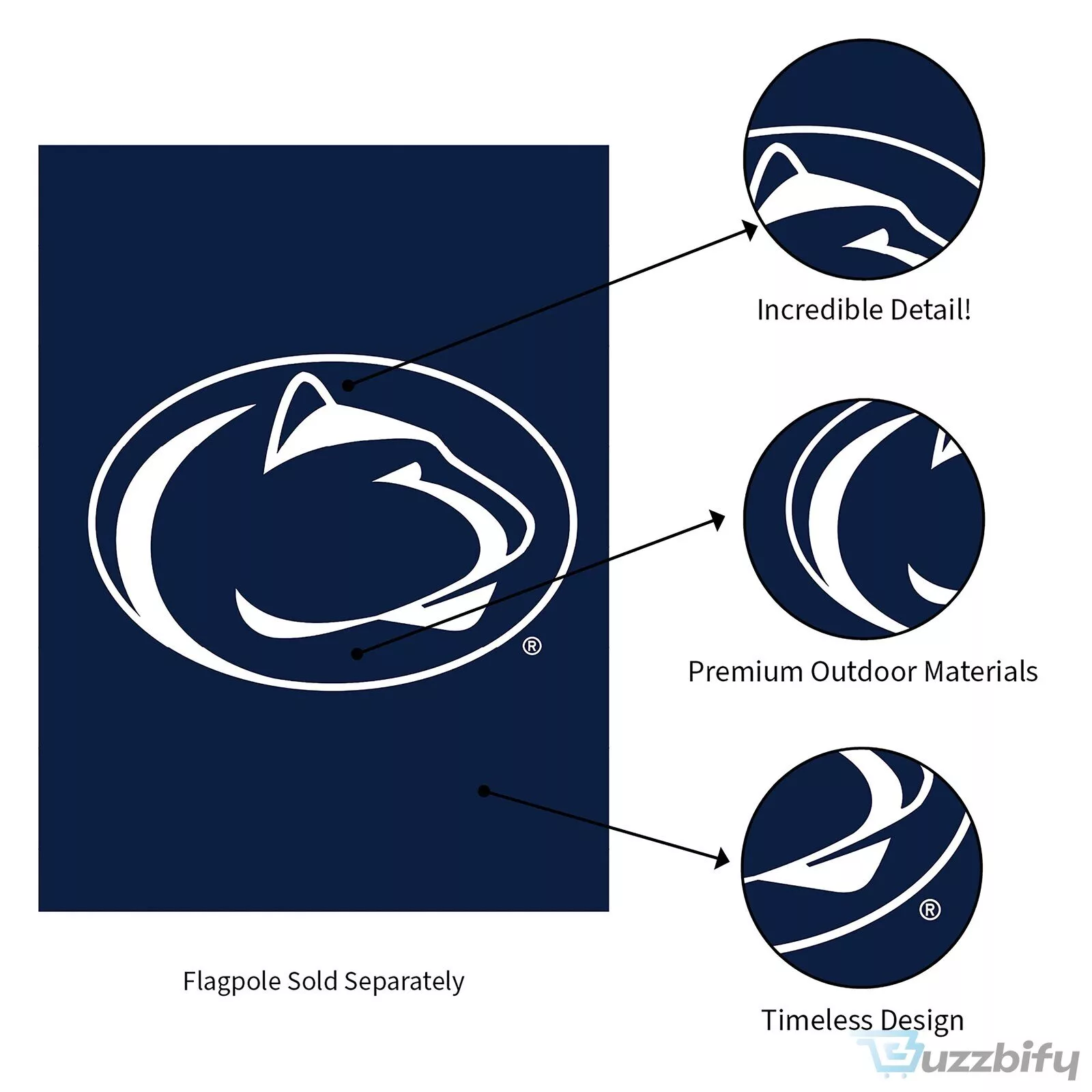 Penn State Nittany Lions College Football Team Garden Flag