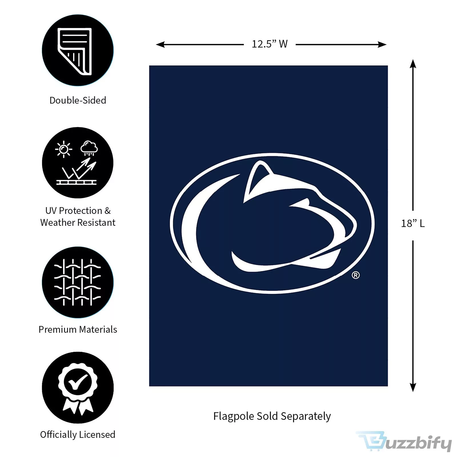 Penn State Nittany Lions College Football Team Garden Flag
