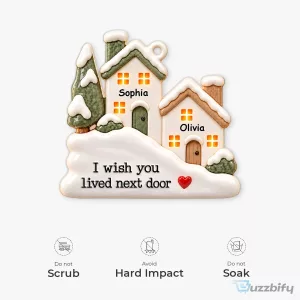 Personalized Friendship Houses Christmas Ornament - 
