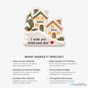 Personalized Friendship Houses Christmas Ornament - 