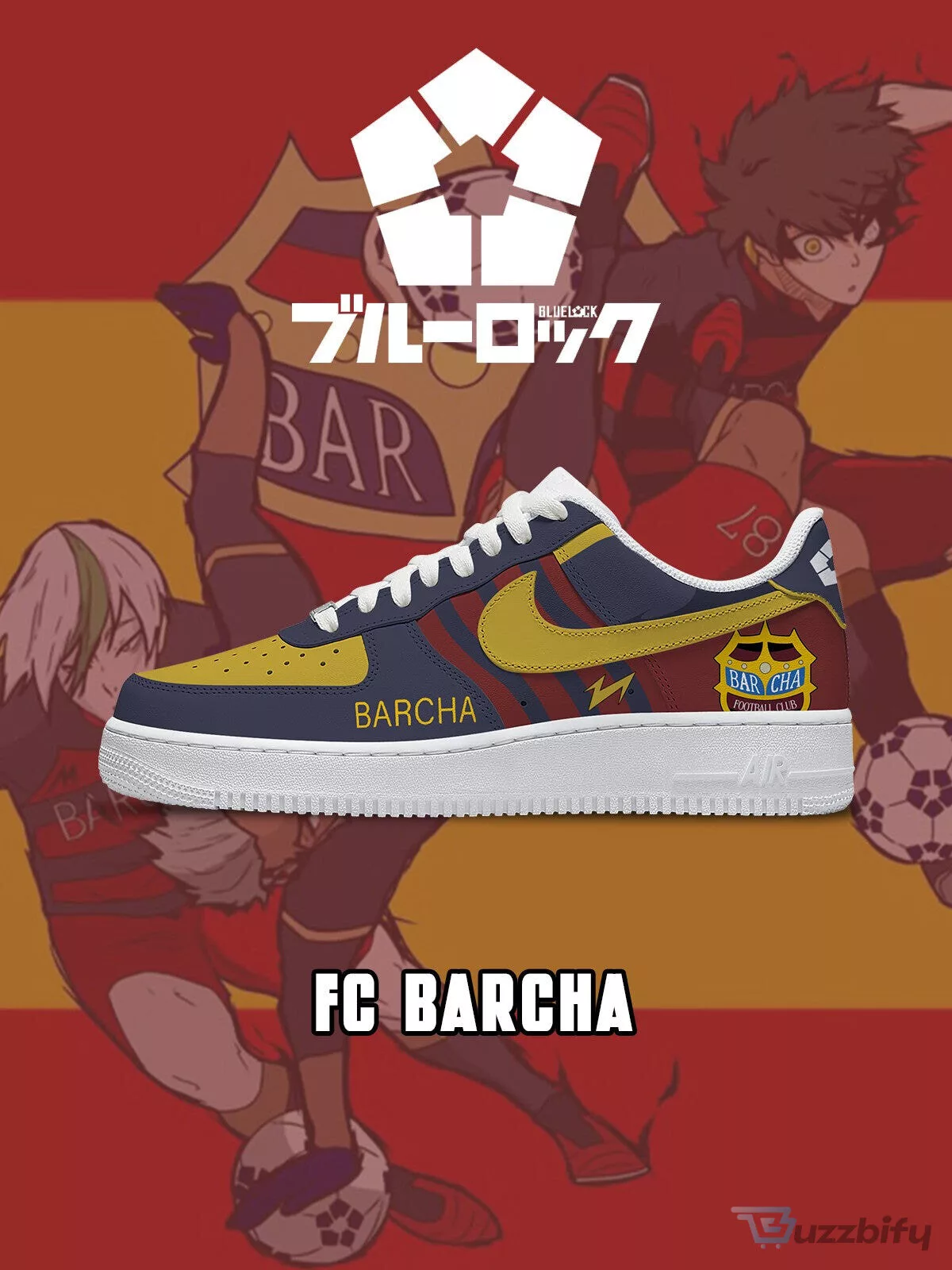 Blue Lock FC Barcha Football Club Custom Sneakers
