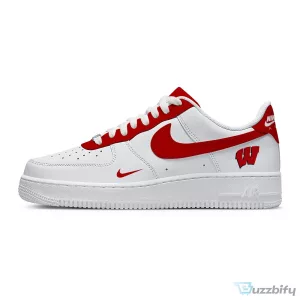 Wisconsin Badgers NCAA College Team Logo Custom Air Force 1 Style Shoes