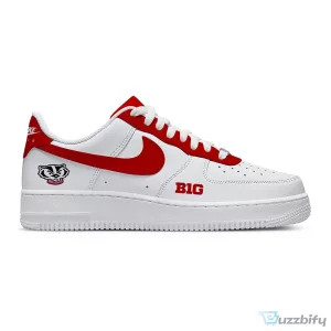 Wisconsin Badgers NCAA College Team Logo Custom Air Force 1 Style Shoes