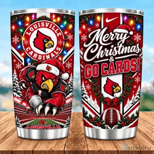 Louisville Cardinals Christmas Spirit Stainless Steel Tumbler