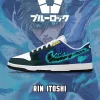 Blue Lock Rin Itoshi Anime Character Design Low Top Sneakers