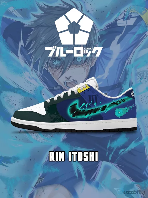 Blue Lock Rin Itoshi Anime Character Design Low Top Sneakers
