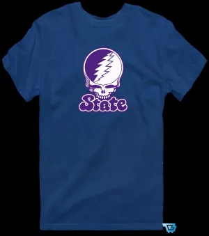 State Stealie Grateful Dead Inspired Skull Lightning Bolt Logo T-Shirt