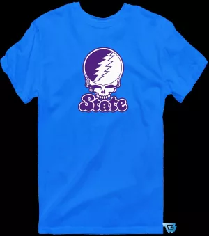 State Stealie Grateful Dead Inspired Skull Lightning Bolt Logo T-Shirt
