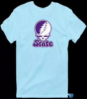 State Stealie Grateful Dead Inspired Skull Lightning Bolt Logo T-Shirt