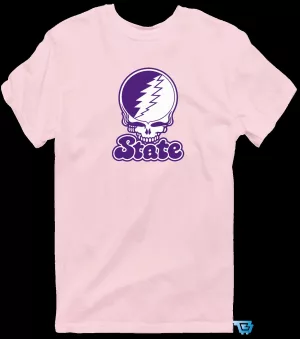 State Stealie Grateful Dead Inspired Skull Lightning Bolt Logo T-Shirt