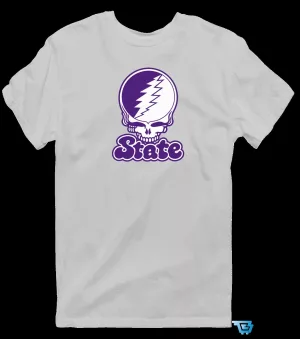 State Stealie Grateful Dead Inspired Skull Lightning Bolt Logo T-Shirt