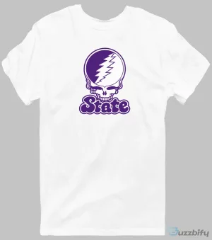 State Stealie Grateful Dead Inspired Skull Lightning Bolt Logo T-Shirt