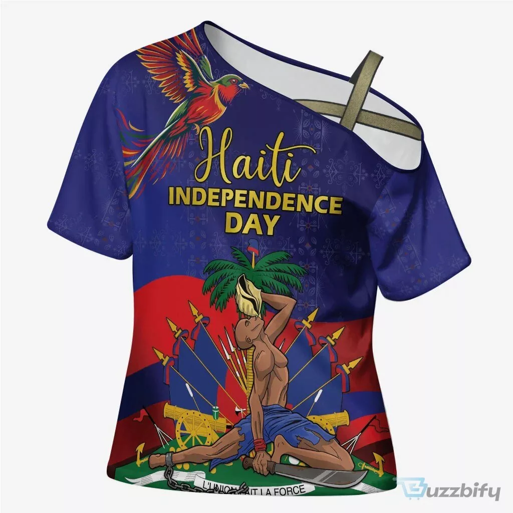 Haiti Independence Day Freedom Heritage Off Shoulder T-Shirt