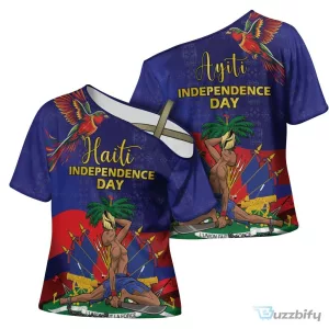 Haiti Independence Day Freedom Heritage Off Shoulder T-Shirt