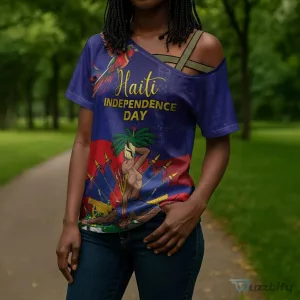 Haiti Independence Day Freedom Heritage Off Shoulder T-Shirt