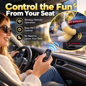 Remote Control Wagging Tail Car Accessory for Vehicle Fun and Entertainment