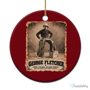 George Fletcher Black Cowboy Rodeo Champion Vintage Christmas Tree Ornament