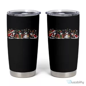 Christmas Orca Whale Snowman Reindeer Holiday Insulated Stainless Steel Tumbler