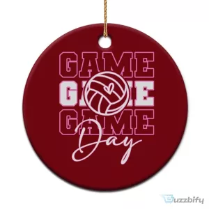 Volleyball Game Day Sports Team Spirit Ceramic Christmas Ornament