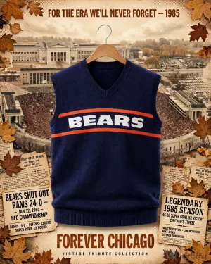 Chicago Bears Mike Ditka 1985 Legend Vintage Knit Sweater Vest