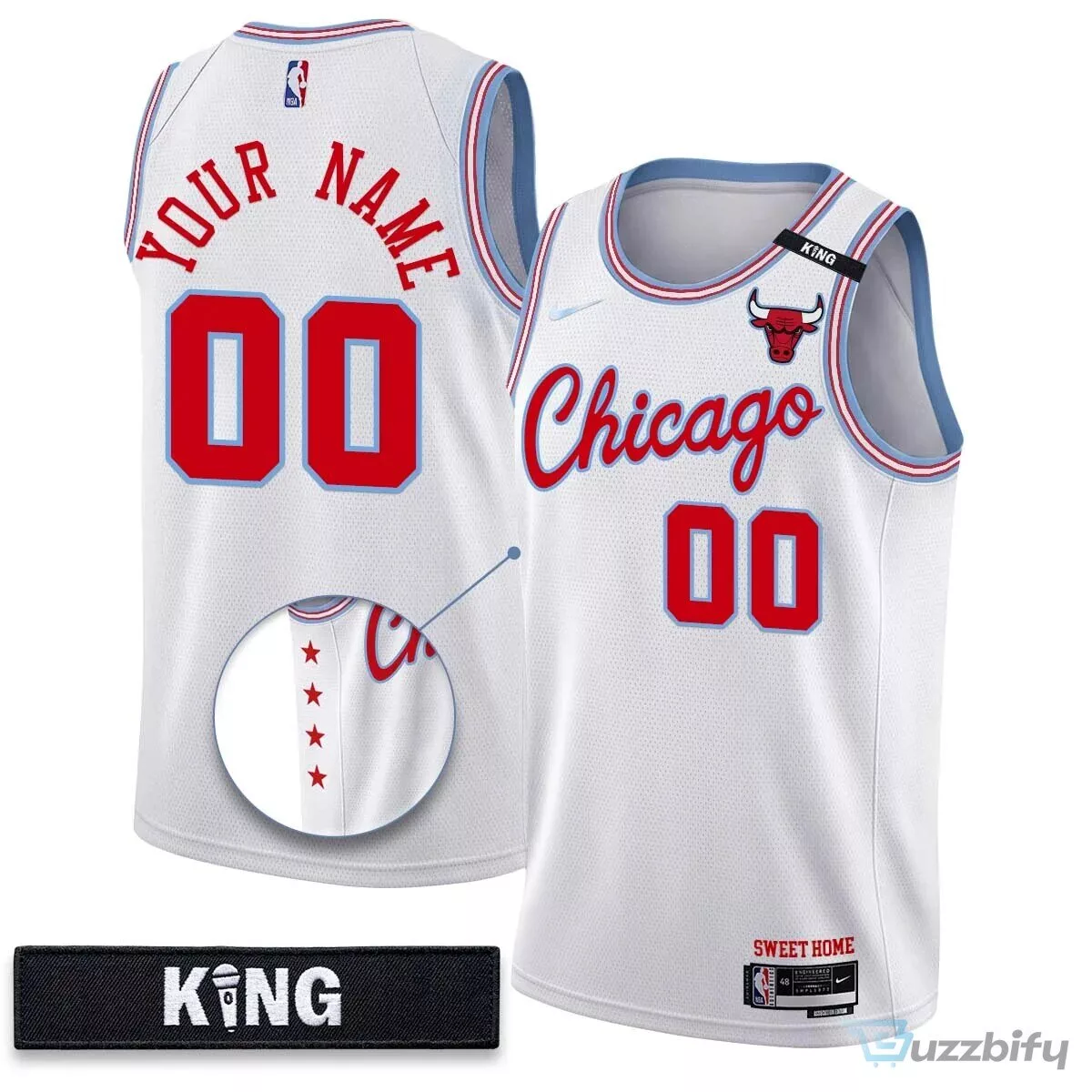 Custom Chicago Bulls White City Edition Basketball Jersey