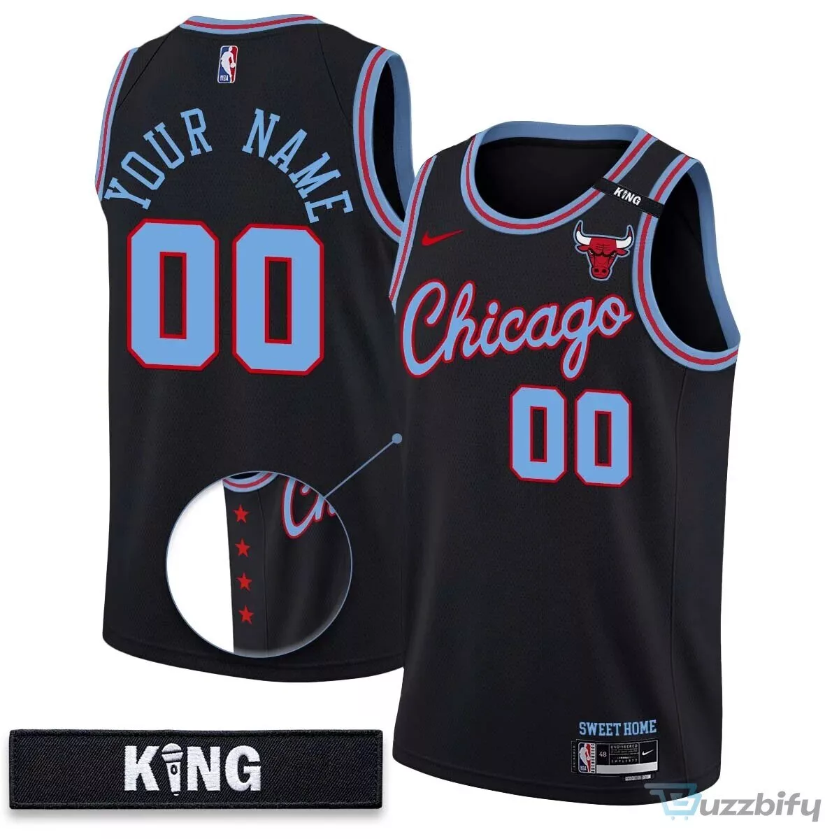 Custom Chicago Bulls White City Edition Basketball Jersey