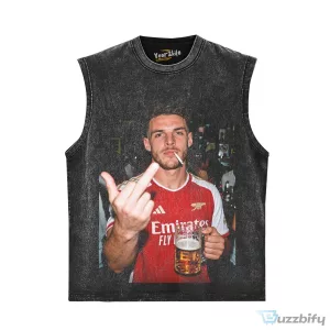 Declan Rice Arsenal Football Club Player Drinking Beer Middle Finger T-Shirt